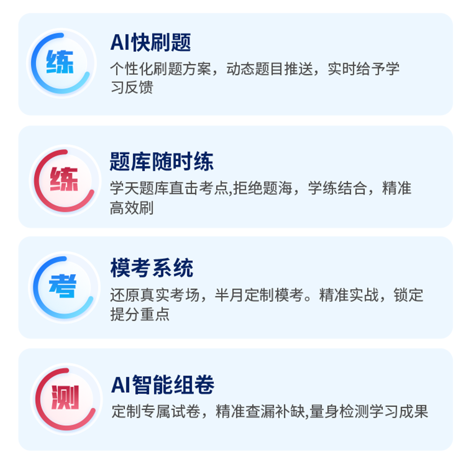 定制化学习 AI全方位全程助力